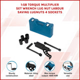 1:58 Torque Multiplier Set Wrench Lug Nut Labour Saving Lugnuts 4 Sockets - Front View