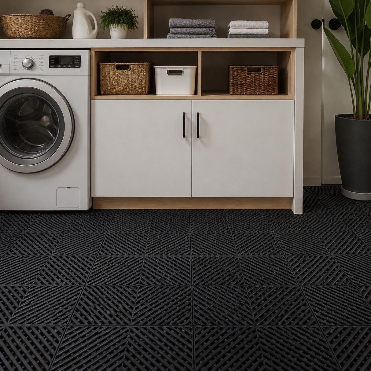 Vented Garage Floor Tiles | Snow Water Drainage | 30x30cm