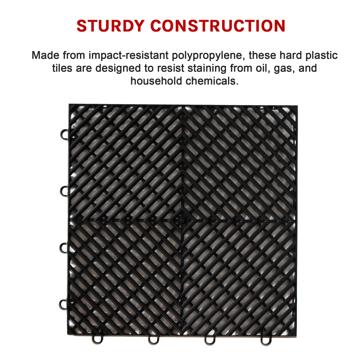 Vented Garage Floor Tiles | Snow Water Drainage | 30x30cm