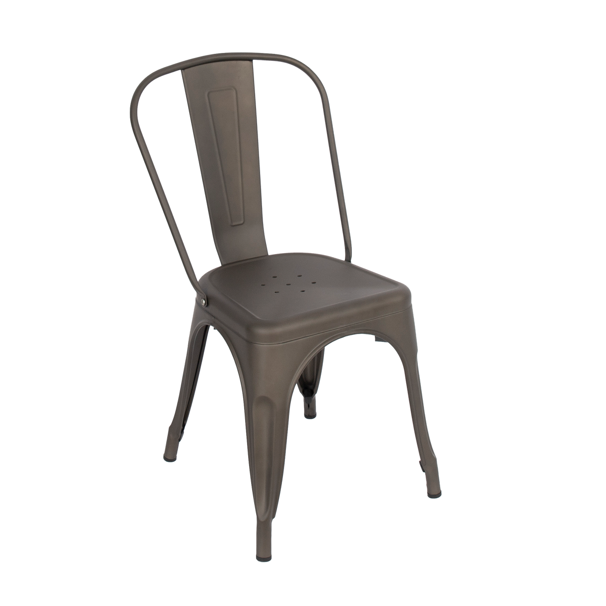 4x Kitchen Dining Chairs Stackable Vintage Metal Chair Backrest Side Chair