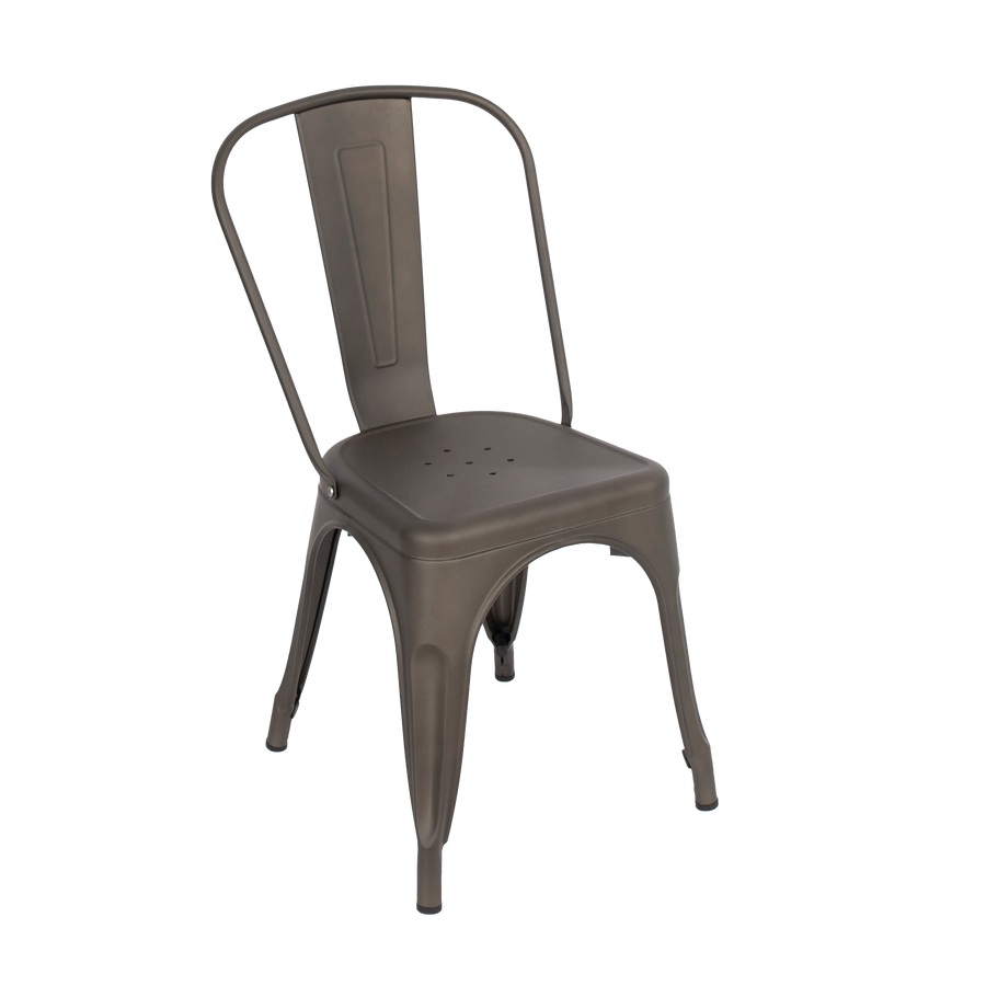 4x Kitchen Dining Chairs Stackable Vintage Metal Chair Backrest Side Chair