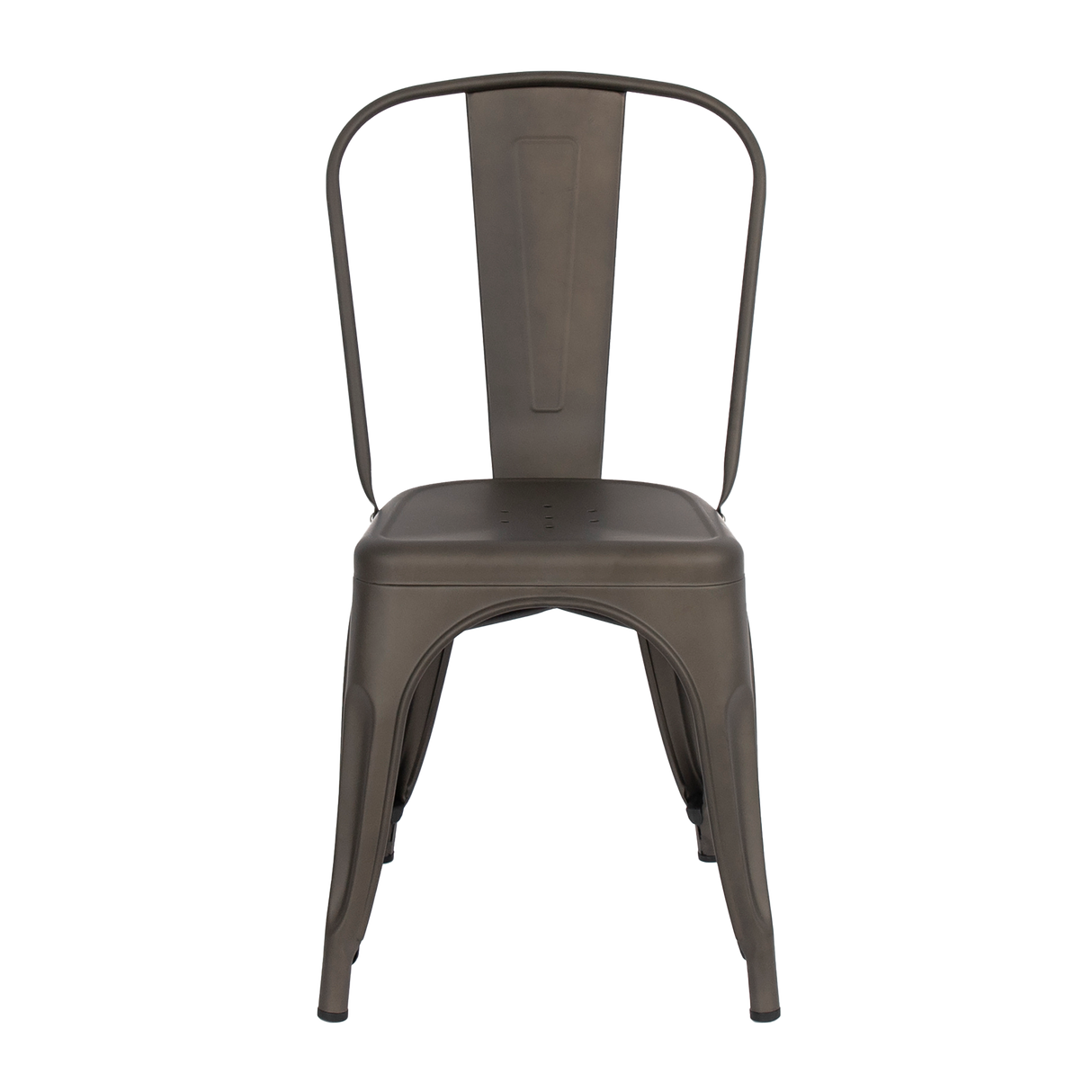 4x Kitchen Dining Chairs Stackable Vintage Metal Chair Backrest Side Chair