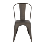 4x Kitchen Dining Chairs Stackable Vintage Metal Chair Backrest Side Chair