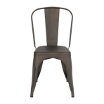 4x Kitchen Dining Chairs Stackable Vintage Metal Chair Backrest Side Chair