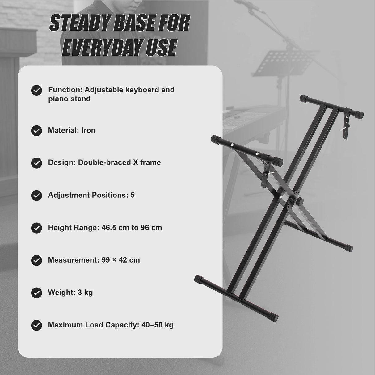 Keyboard Piano Adjustable Stand