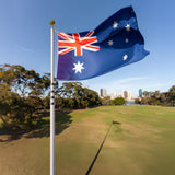 9.1m Flag Pole Kit Telescopic Heavy Duty 16 Gauge Aluminium with Flag - Side View