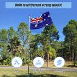 9.1m Flag Pole Kit Telescopic Heavy Duty 16 Gauge Aluminium with Flag - Rear View
