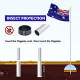 9.1m Flag Pole Kit Telescopic Heavy Duty 16 Gauge Aluminium with Flag