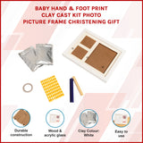 Baby Hand & Foot Print Clay Cast Kit Photo Picture Frame Christening Gift - Front View