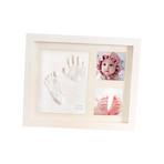 Baby Hand & Foot Print Clay Cast Kit Photo Picture Frame Christening Gift