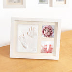 Baby Hand & Foot Print Clay Cast Kit Photo Picture Frame Christening Gift