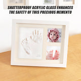 Baby Hand & Foot Print Clay Cast Kit Photo Picture Frame Christening Gift - Low Angle
