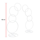 2pcs Round Wedding Arch Backdrop Rings Loops Flower Balloon Lawn Row Stand - Extra Image