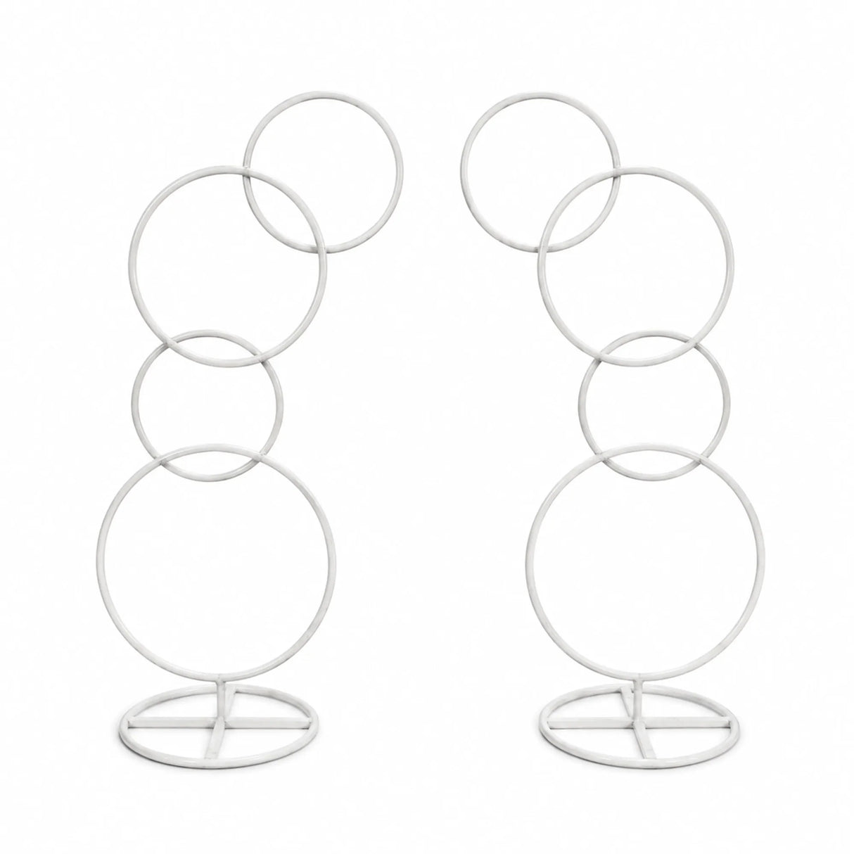 2pcs Round Wedding Arch Backdrop Rings Loops Flower Balloon Lawn Row Stand