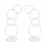 2pcs Round Wedding Arch Backdrop Rings Loops Flower Balloon Lawn Row Stand