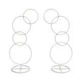 2pcs Round Wedding Arch Backdrop Rings Loops Flower Balloon Lawn Row Stand - Top-Down View