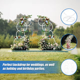 2pcs Round Wedding Arch Backdrop Rings Loops Flower Balloon Lawn Row Stand