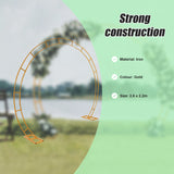 260cm Gold Metal Wedding Arch Round Balloon Birthday Party - Front View