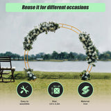 260cm Gold Metal Wedding Arch Round Balloon Birthday Party - Top-Down View