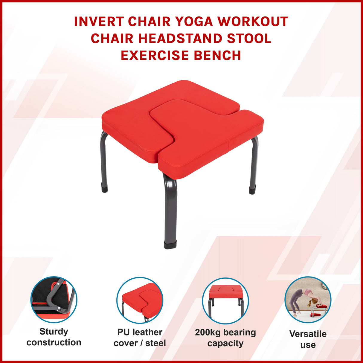 Invert Chair Yoga Workout Chair Headstand Stool Exercise Bench
