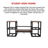 Wall Mounted Wine Rack 3 Stem Glass Holder Storage Organiser