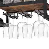 Wall Mounted Wine Rack 3 Stem Glass Holder Storage Organiser - Side View