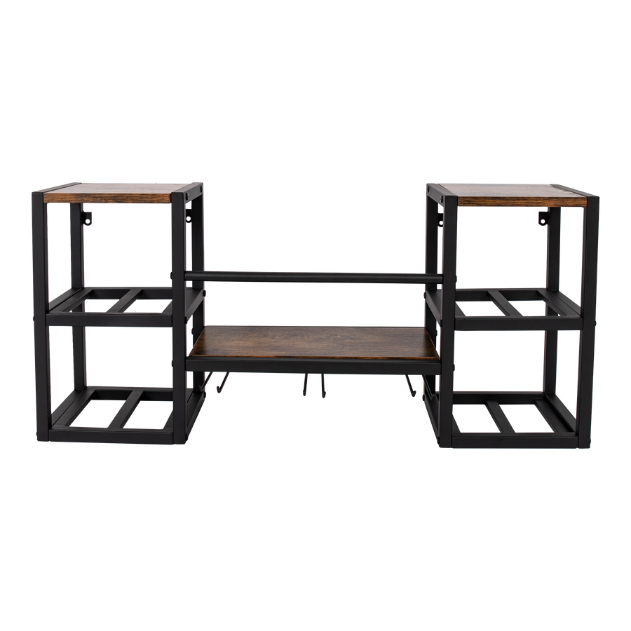 Wall Mounted Wine Rack 3 Stem Glass Holder Storage Organiser
