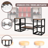 Wall Mounted Wine Rack 3 Stem Glass Holder Storage Organiser - Close-Up Angle
