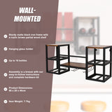 Wall Mounted Wine Rack 3 Stem Glass Holder Storage Organiser - Extra Image