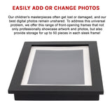 A4 Wooden Picture Frame For 50 Artworks Kids Art Display - Low Angle