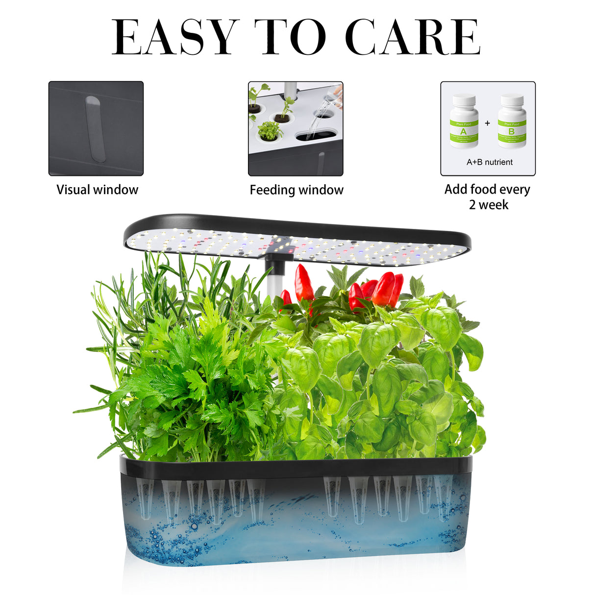 Hydroponics Growing System Indoor Germination Kit 12 Pods Home Gardening LED