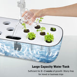 Hydroponics Growing System Indoor Germination Kit 12 Pods Home Gardening LED - Close-Up Angle