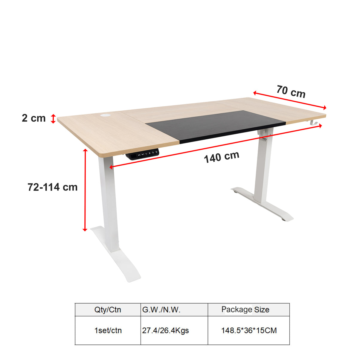 Standing Desk Electric Motorised Computer Desk Height Adjustable Sit Stand Table