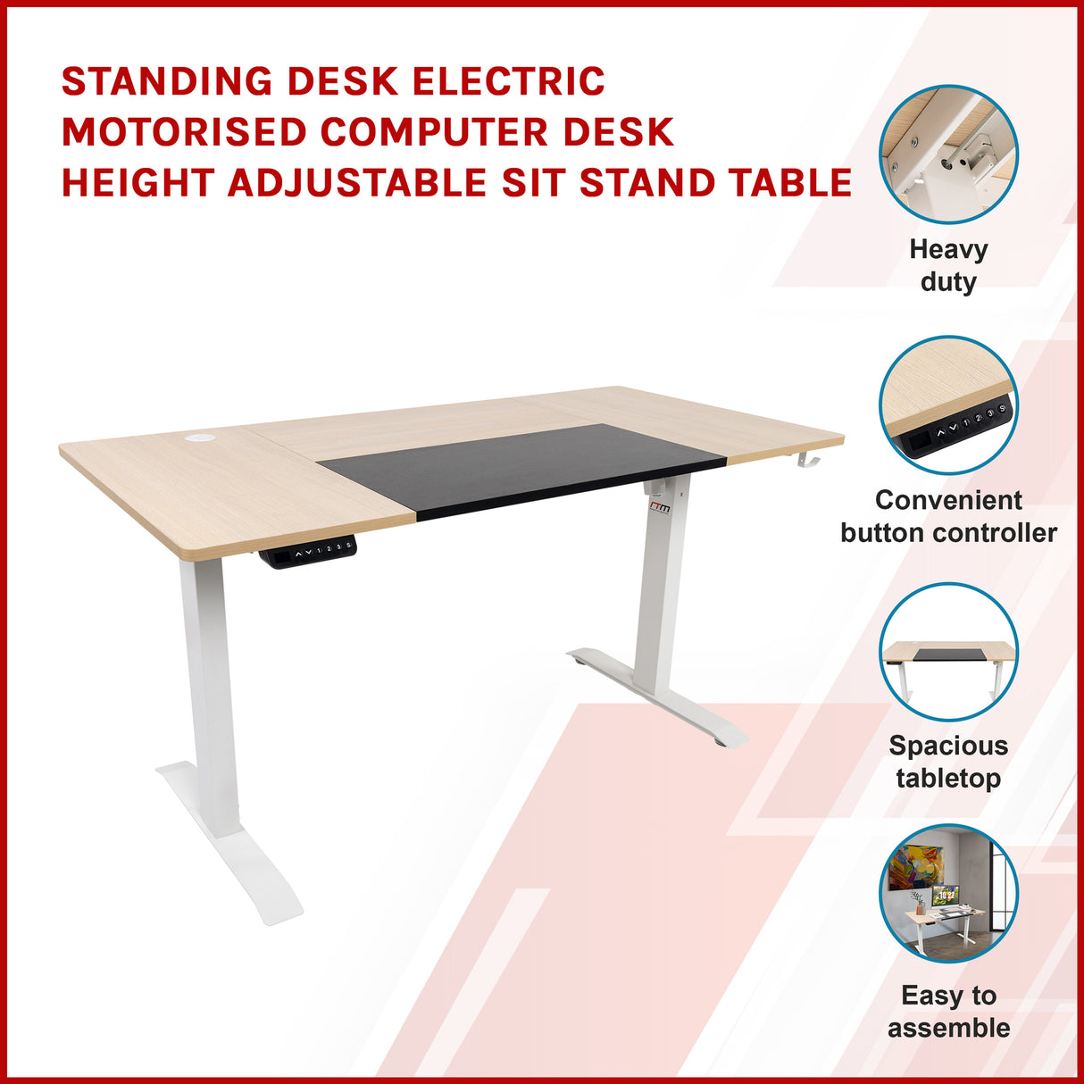 Standing Desk Electric Motorised Computer Desk Height Adjustable Sit Stand Table