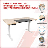 Standing Desk Electric Motorised Computer Desk Height Adjustable Sit Stand Table - Side View