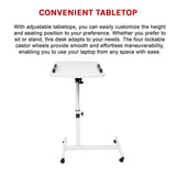 Laptop Desk Portable Mobile Computer Table Stand Adjustable Bed Study