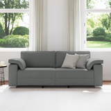 3-Seater Sofa Dark Grey 220 cm Fabric - Side View