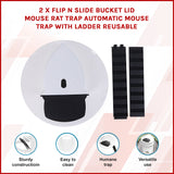 2 x Flip N Slide Bucket Lid Mouse Rat Trap Automatic Reusable - 45-Degree Angle