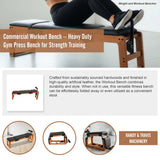 Commercial Workout Bench &ndash; Heavy Duty Gym Press Bench for Strength Training