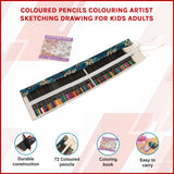 Coloured Pencils Colouring Artist Sketching Drawing for Kids Adults - 45-Degree Angle