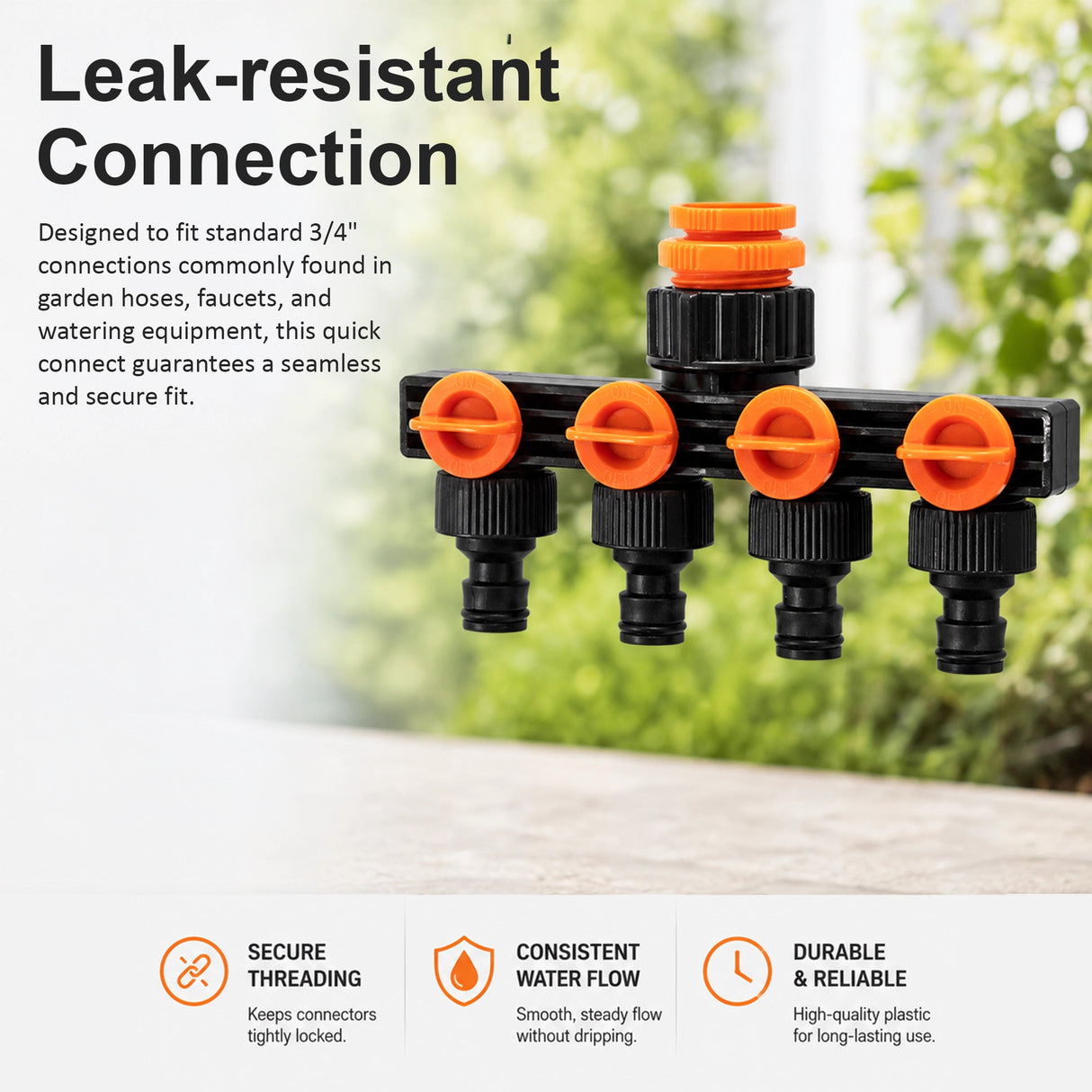 4 Way Hose Connector Tap Irrigation Garden Kit