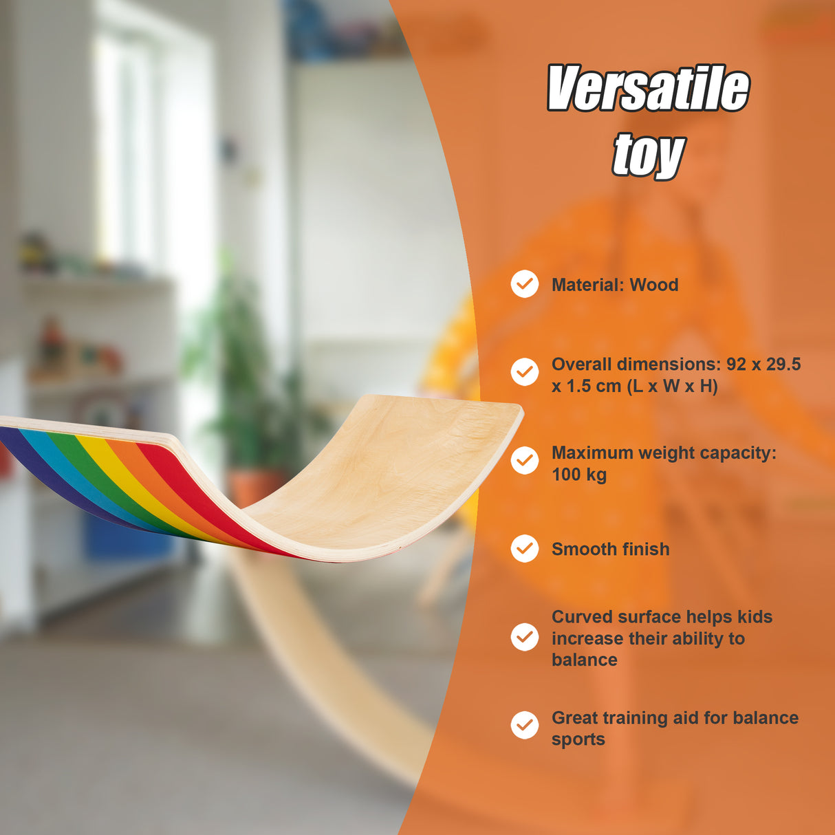 Wooden Wobble Balance Board for Kids Toddlers Adults