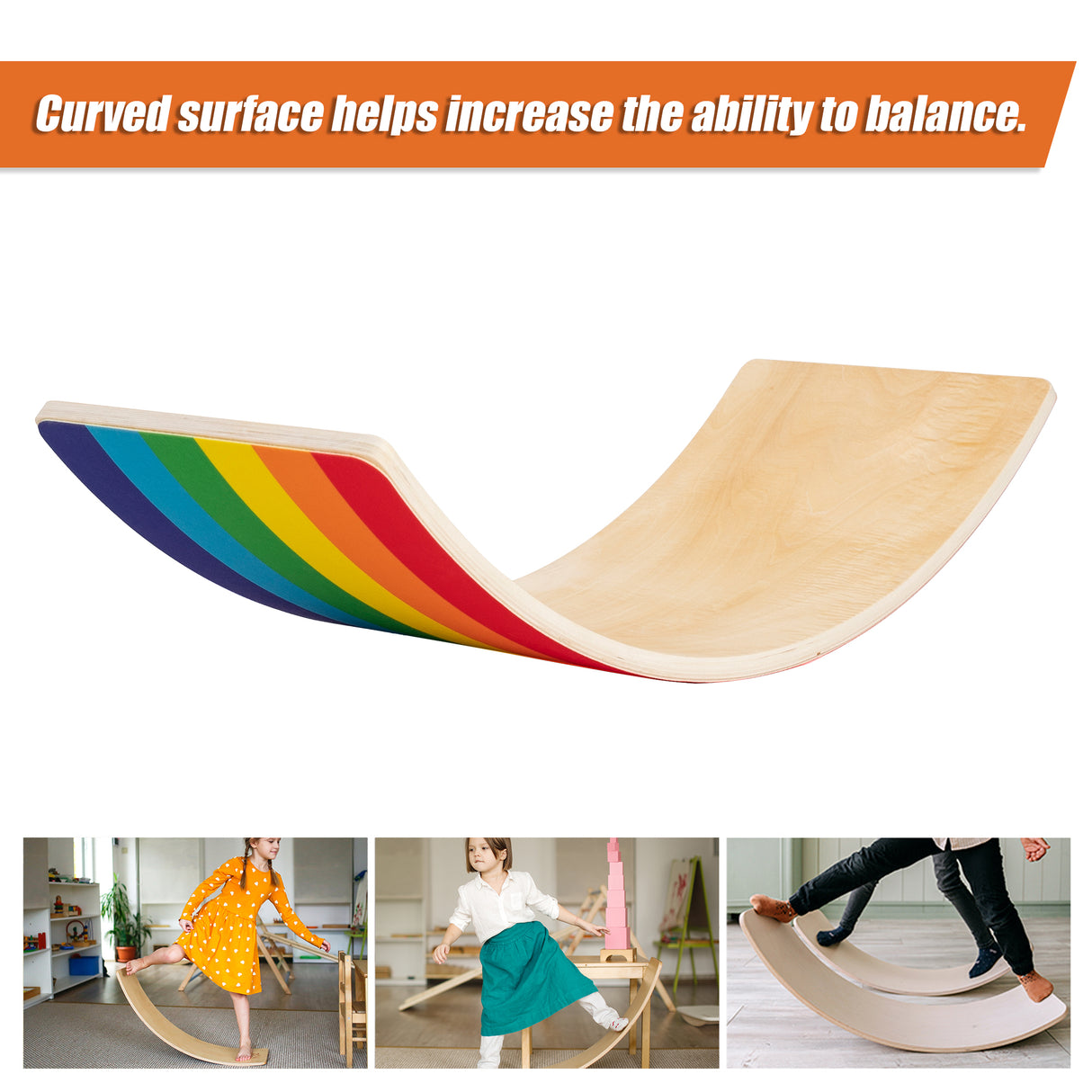 Wooden Wobble Balance Board for Kids Toddlers Adults