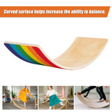 Wooden Wobble Balance Board for Kids Toddlers Adults - Close-Up Angle