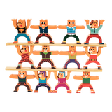 Balancing Stacking Blocks Educational Balance Wooden Acrobatic Toys Game - Top-Down View
