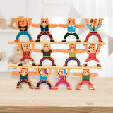 Balancing Stacking Blocks Educational Balance Wooden Acrobatic Toys Game - Rear View