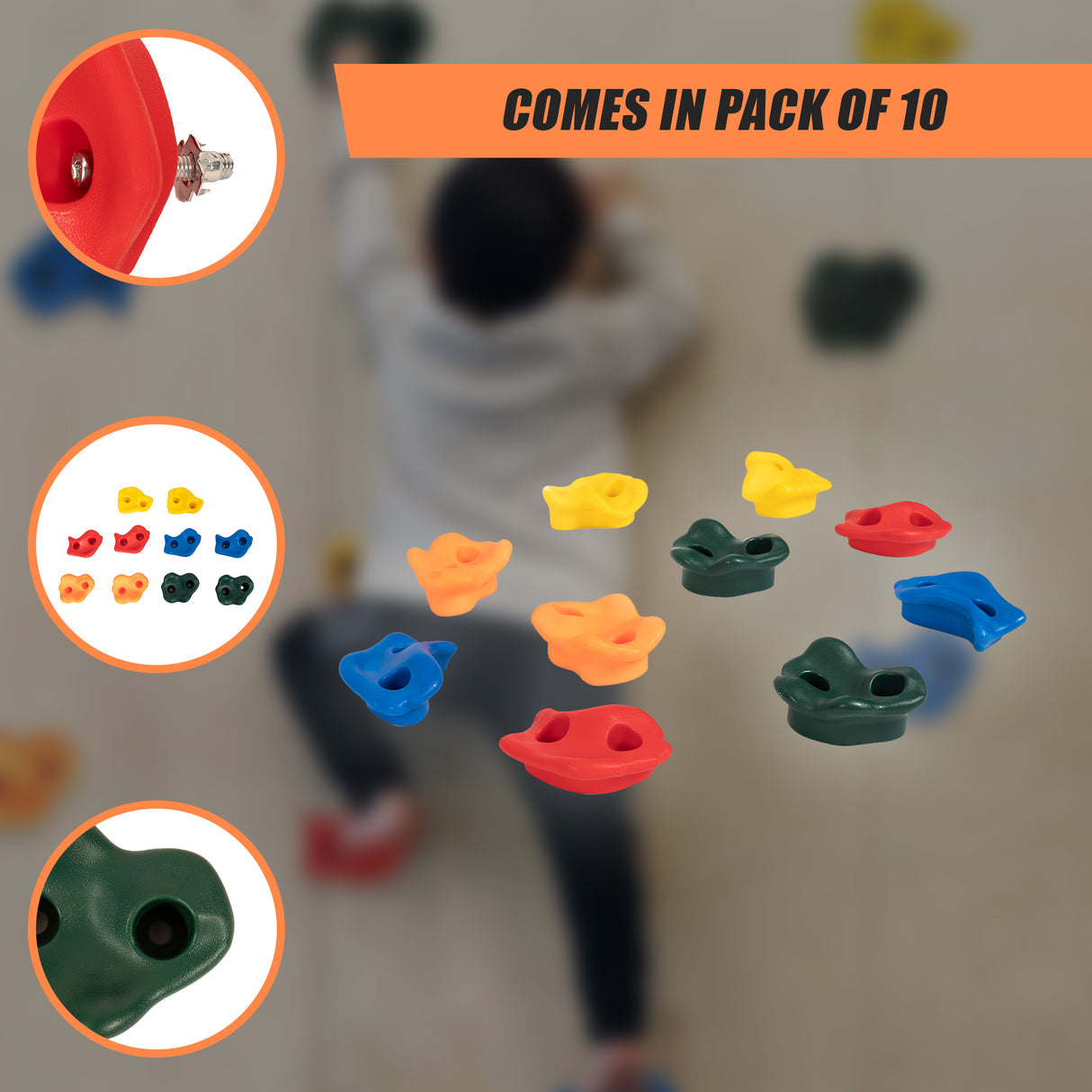 Deluxe 10 x Holds for Rock Climbing Wall Kids Outdoor Playground