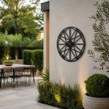 Large Metal Outdoor Wall Clock &ndash; Weather-Resistant for Garden and Home Decor - Front View