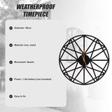 Large Metal Outdoor Wall Clock &ndash; Weather-Resistant for Garden and Home Decor - Top-Down View