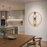 Gold Clover Metal Wall Clock